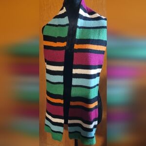 Merona Colorful  Horizontal Striped Women's Scarf, 64", Soft 10% Rabbit Fur